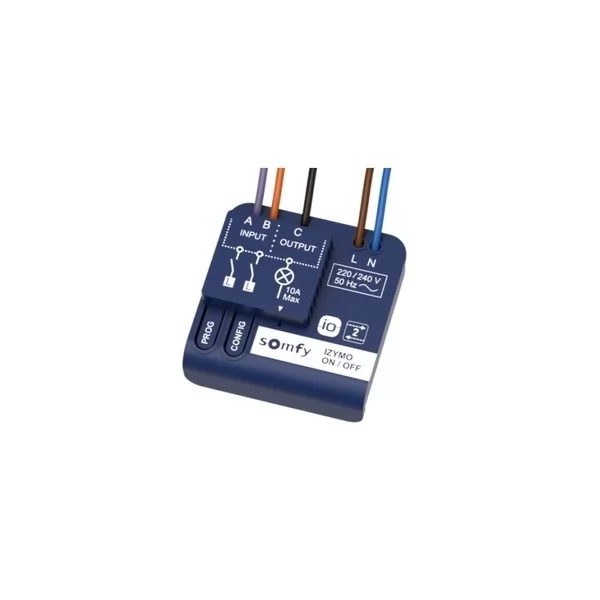 Receptor Somfy IZYMO io, Control lumina ON OFF, Compatibil cu Unitate de comanda Tahoma