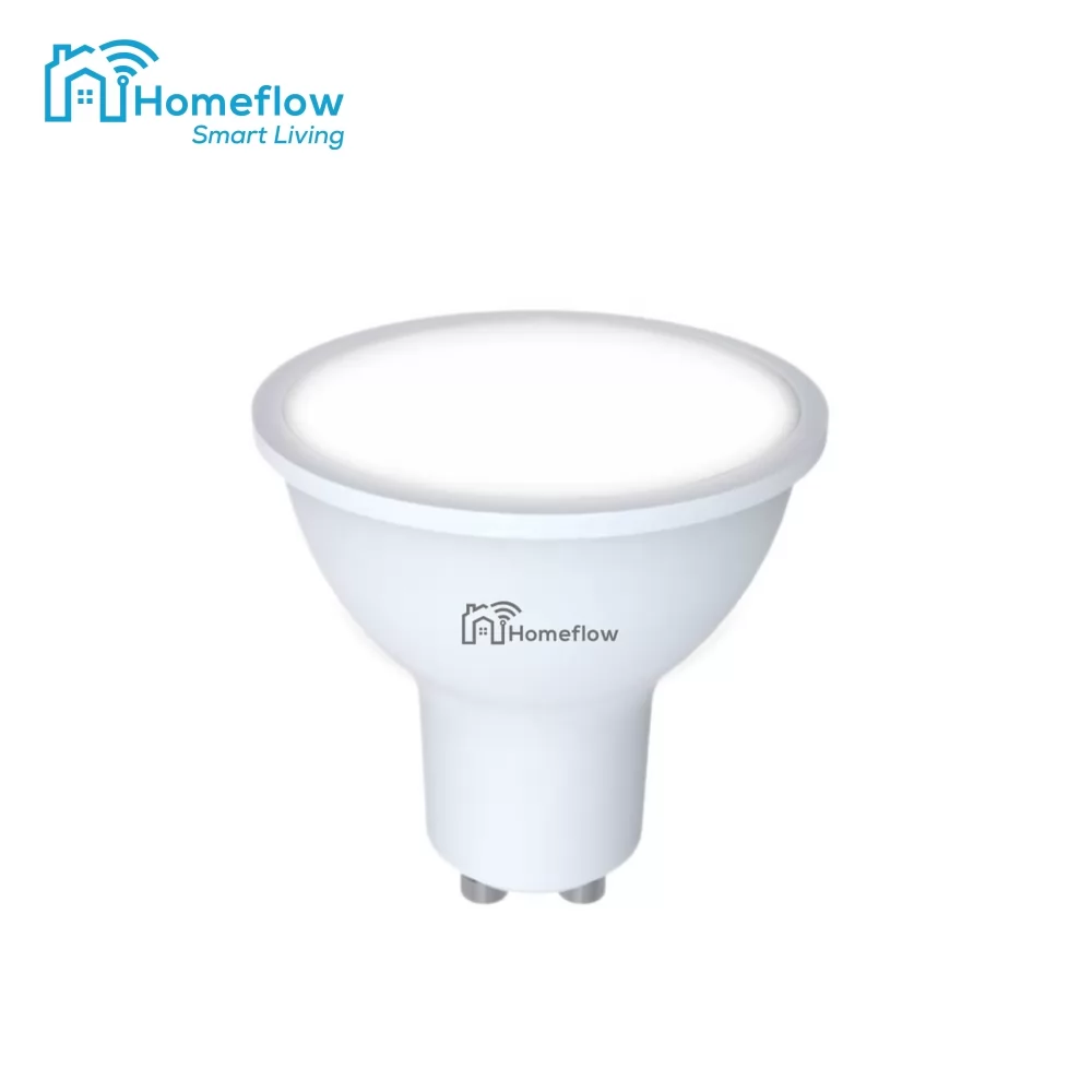 Bec inteligent LED Wireless Homeflow B-5002, GU10, 5W (35W), 300lm, dimabil, lumina calda rece, Control de pe telefonul mobil
