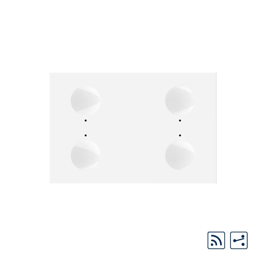 Modul intrerupator cvadruplu cap scara cap cruce wireless cu touch Livolo standard Italian, Serie noua