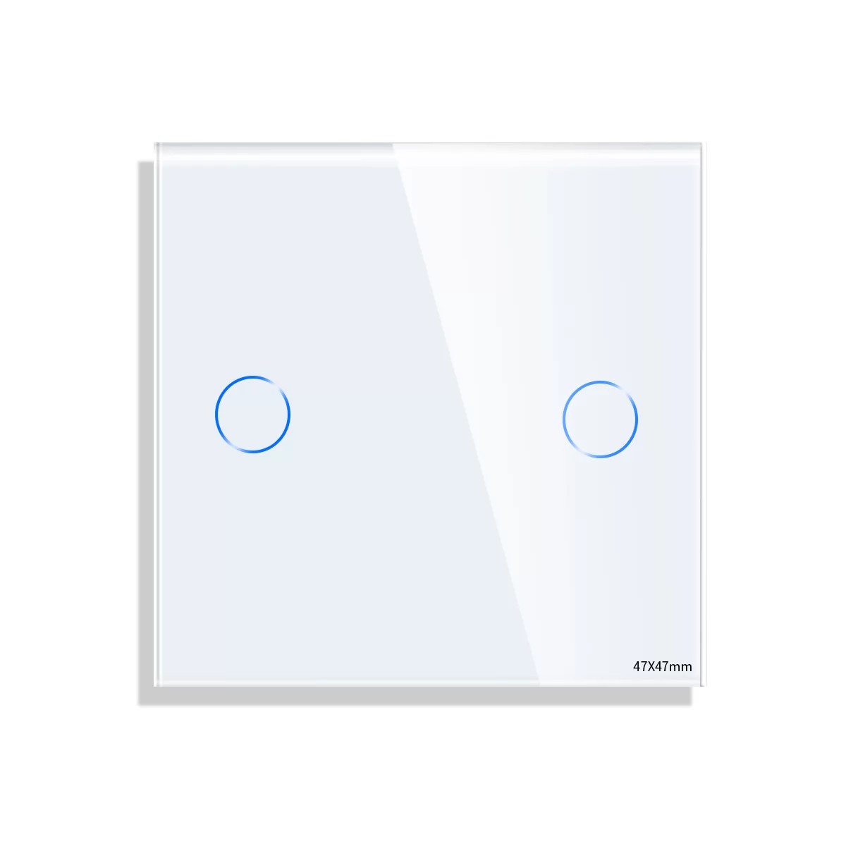Panou Intrerupator Dublu cu Touch Mini din Sticla LUXION