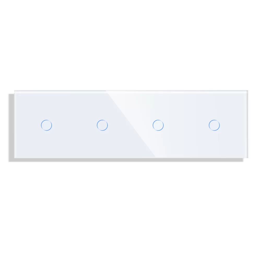 Panou 4 Intrerupatoare Simple cu Touch din Sticla LUXION