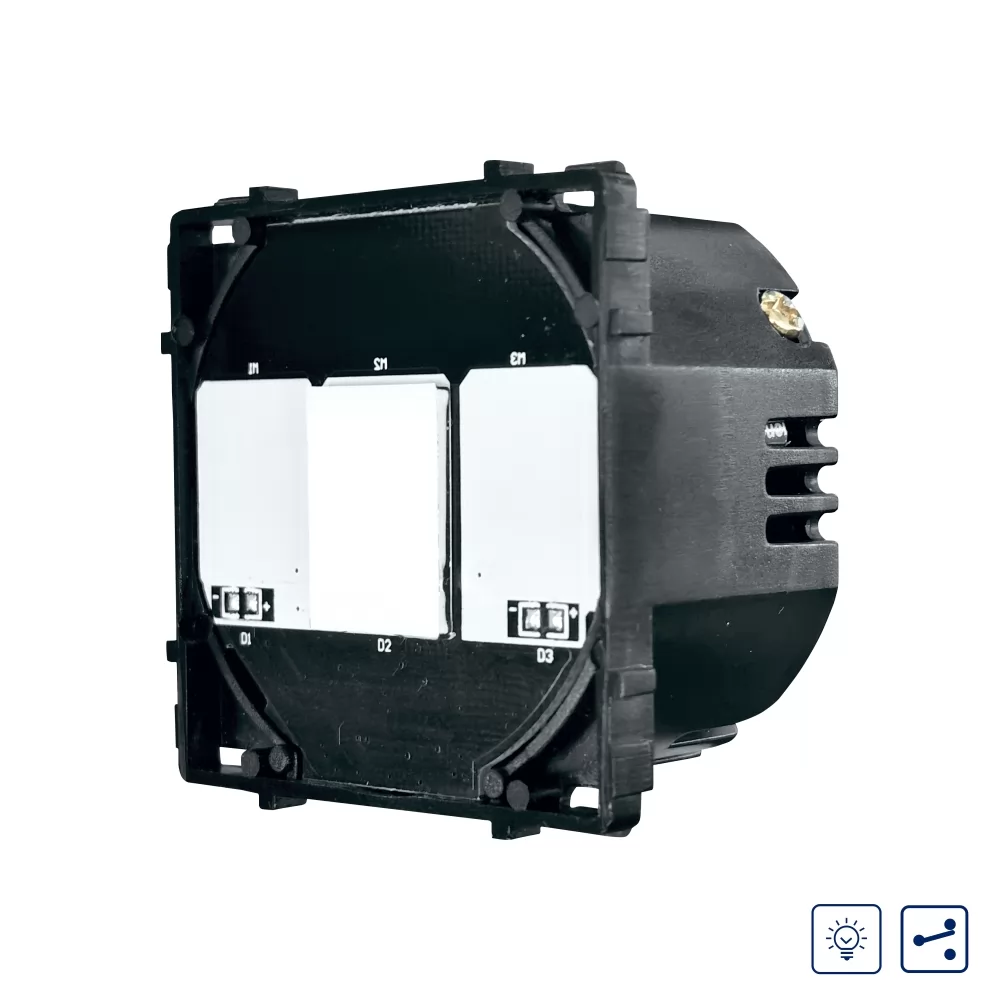 Modul Intrerupator Simplu cu Variator, Cap Scara Cruce cu Touch LUXION