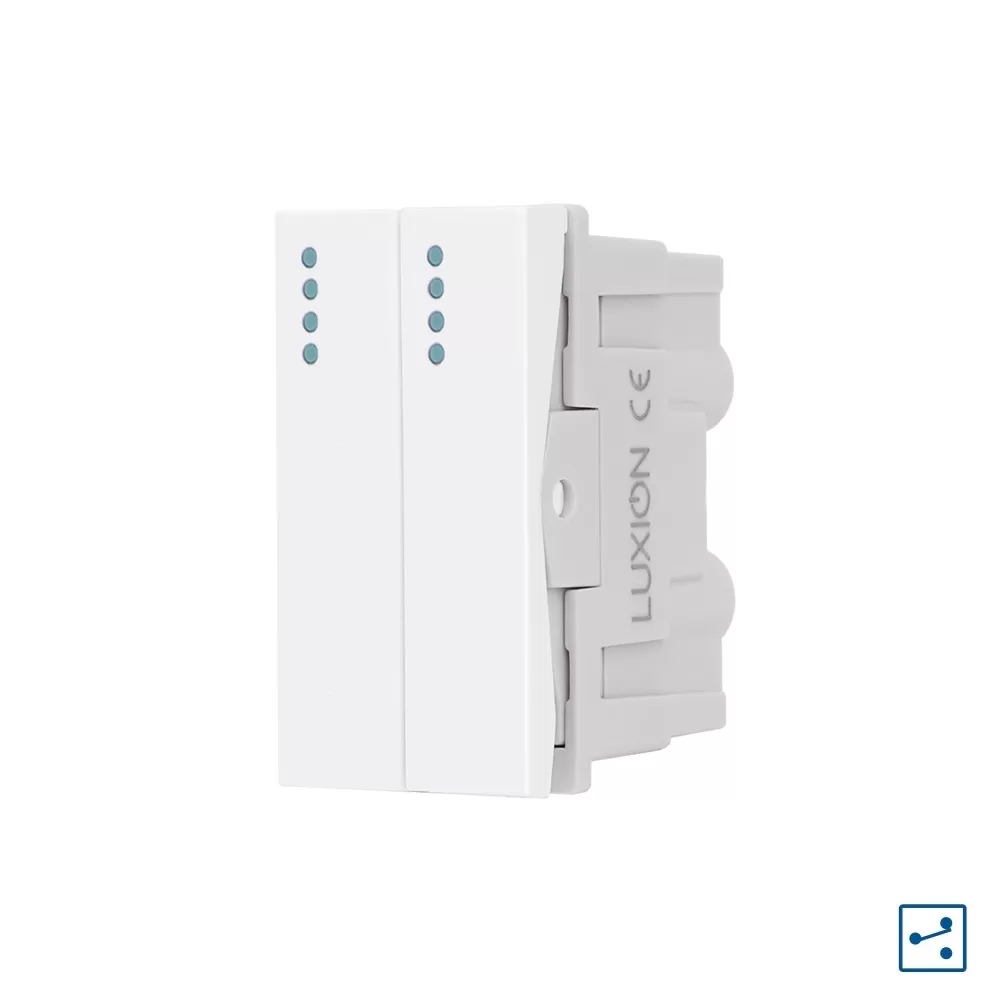 Modul Intrerupator Dublu Cap-Scara Mecanic 2M 1M LUXION, Standard Italian