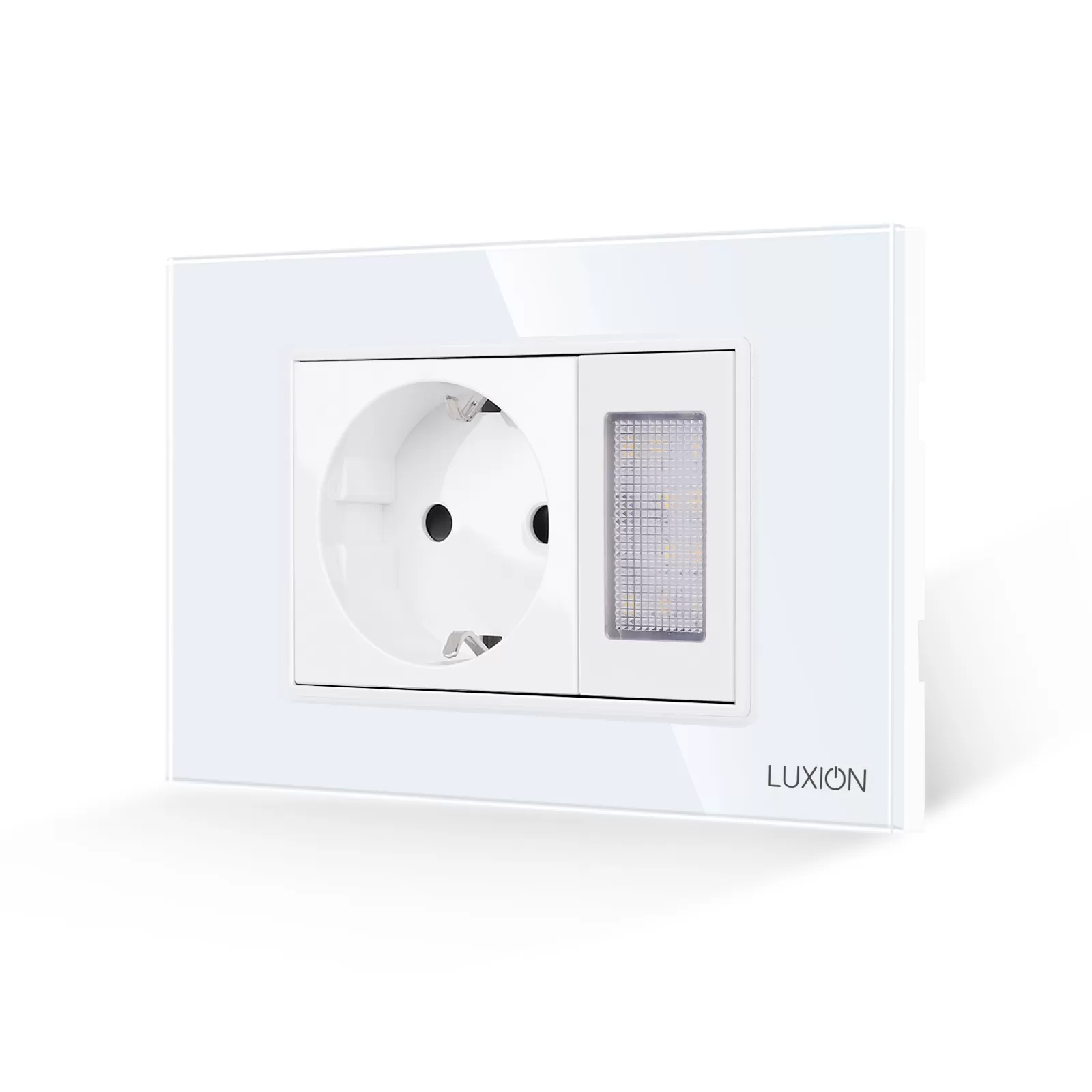 Priza Schuko + Lampa de Veghe cu Rama din Sticla LUXION, Standard Italian, 3M