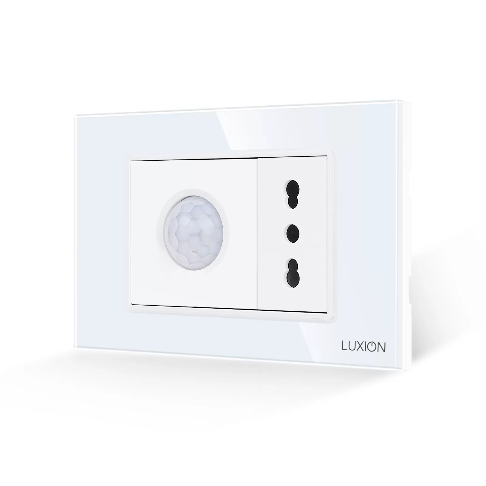 Senzor de Miscare 2M si Priza Ingusta LUXION cu Rama din Sticla, Standard Italian, 3M