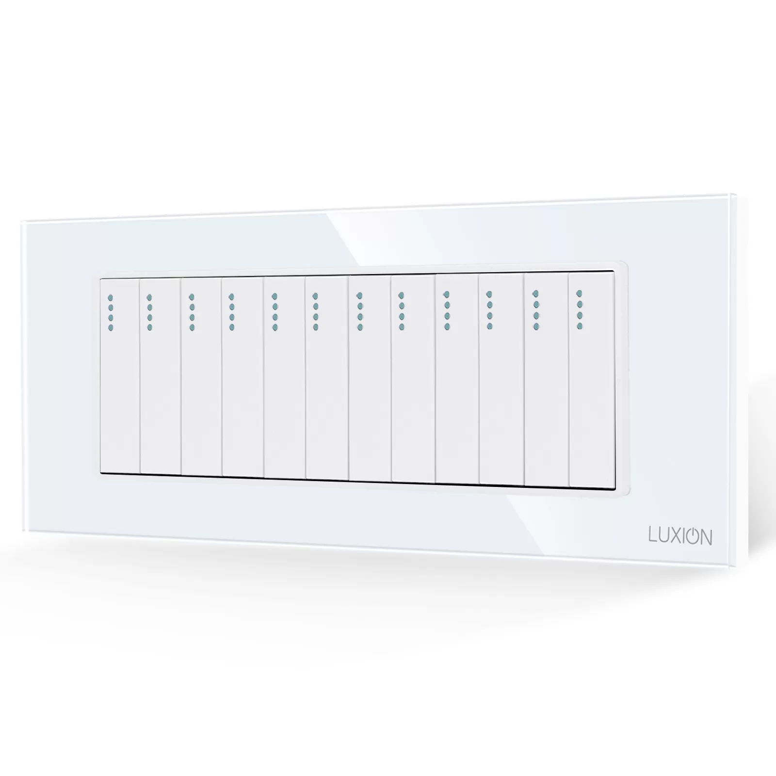 Intrerupator Mecanic 12 Posturi LUXION cu Rama din Sticla, Standard Italian, 6M