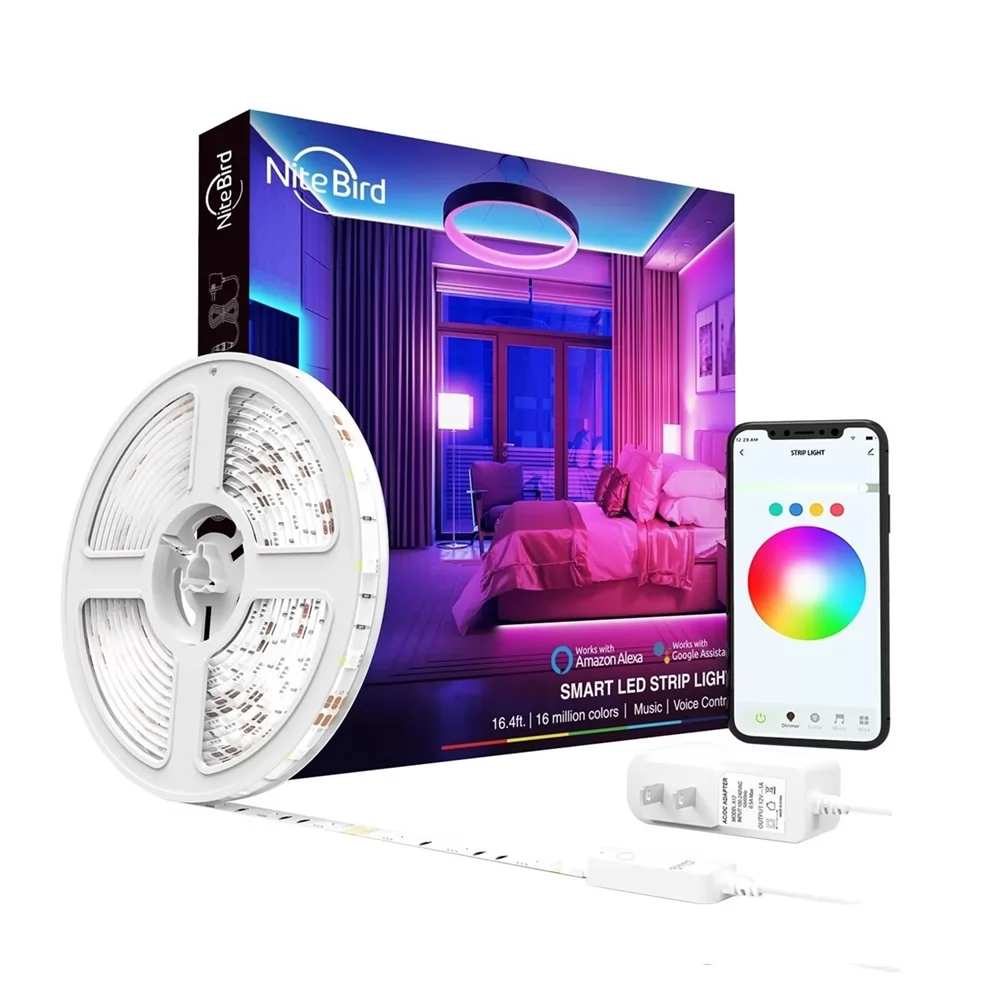 Kit Banda LED Smart NiteBird SL3, Wi-Fi, 2 x 5 Metri, Control prin aplicatie, Senzor muzica