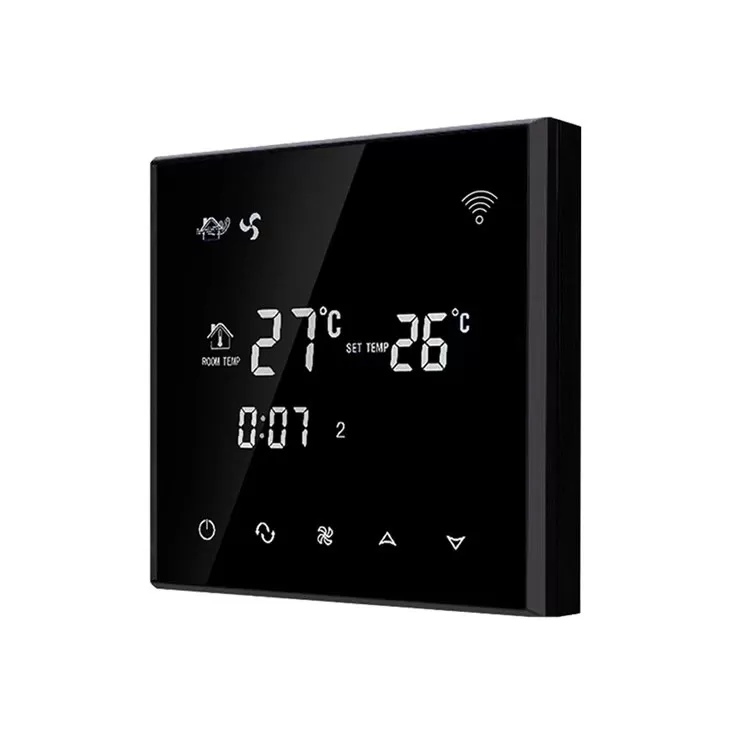 Termostat cu fir pentru aer conditionat BeOk TGT70WIFI-AC4, Compatibil cu sisteme HVAC, Aplicatia Smart Life