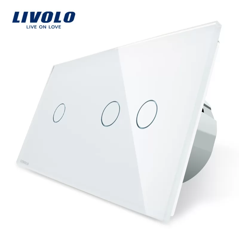 Intrerupator simplu + dublu cu touch Livolo din sticla