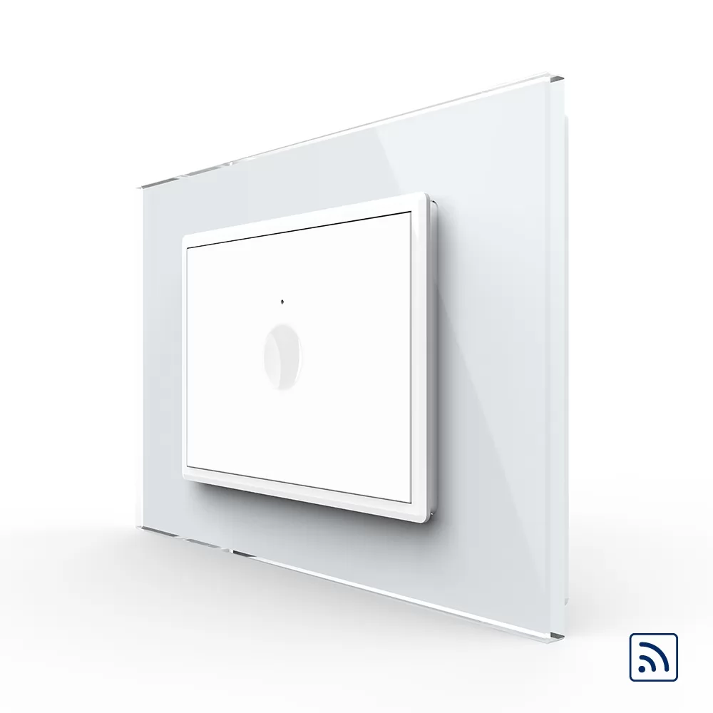 Intrerupator simplu wireless cu touch Livolo cu rama din sticla, standard Italian si #8211; Serie noua