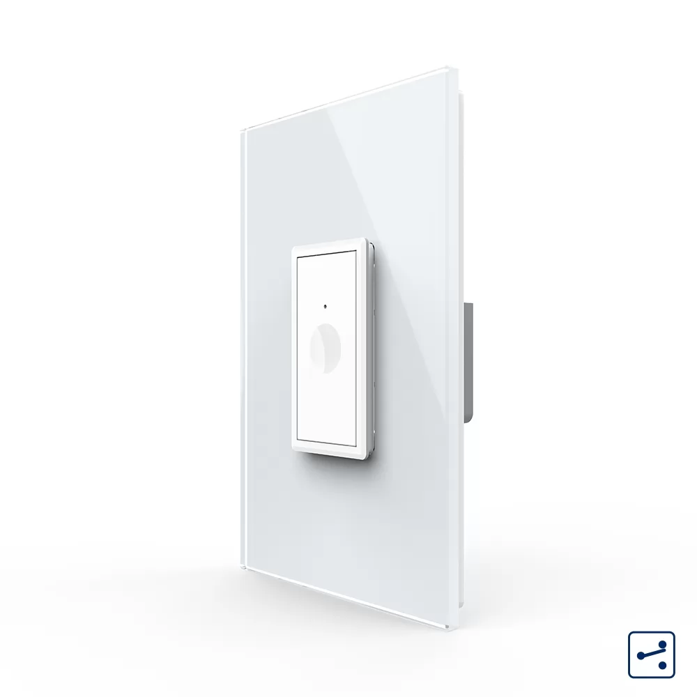 Intrerupator Simplu Cap Scara Cruce cu Touch Livolo cu Rama Din Sticla 1M si #8211; Serie Noua
