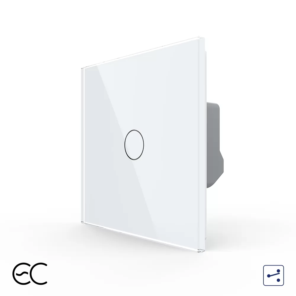 Intrerupator Simplu Cap Scara Cruce cu Touch LIVOLO din Sticla si #8211; Protocol ZigBee EC