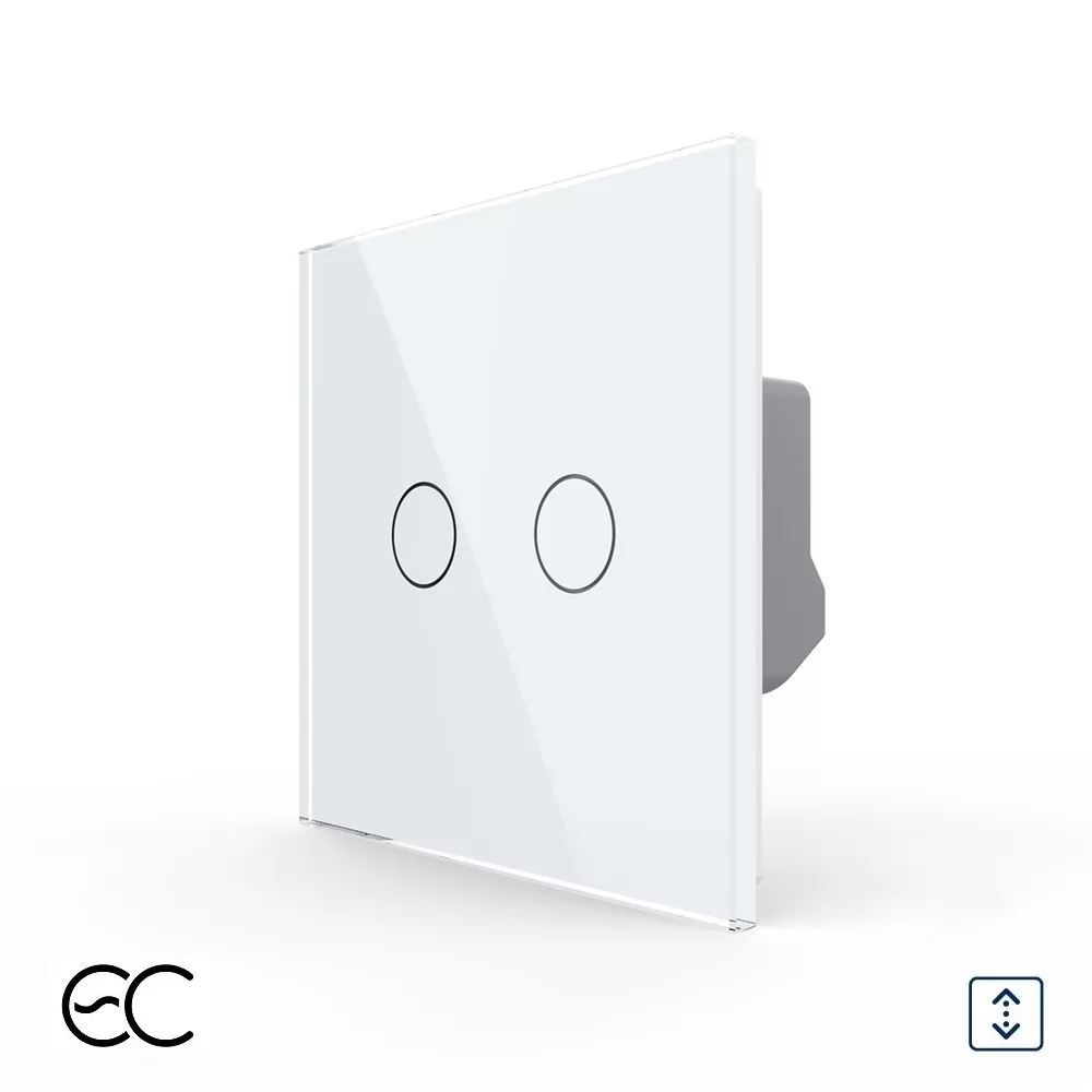 Intrerupator Dublu Draperie cu Touch LIVOLO din Sticla si #8211; Protocol ZigBee EC