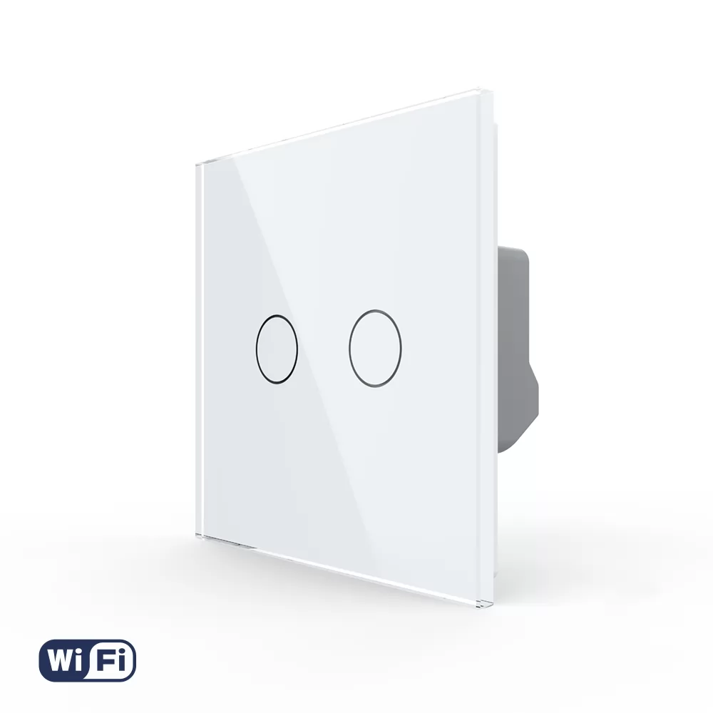 Intrerupator Dublu Wi-Fi cu Touch LIVOLO din Sticla si #8211; Serie Noua