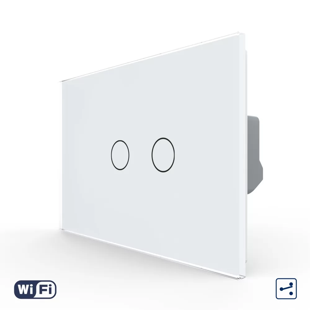 Intrerupator Dublu Cap Scara Cruce Wi-Fi cu Touch LIVOLO, standard italian - Serie Noua