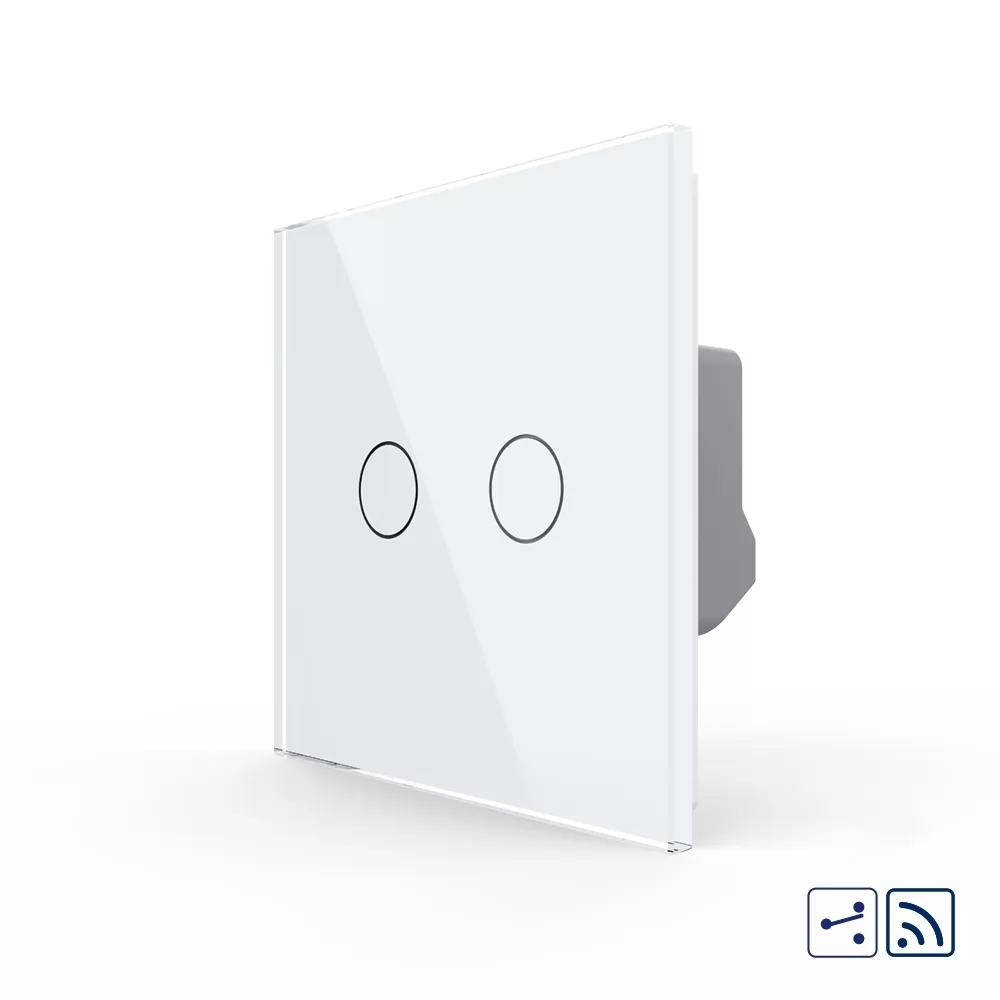 Intrerupator Dublu Cap Scara Cruce Wireless cu Touch LIVOLO si #8211; Serie Noua
