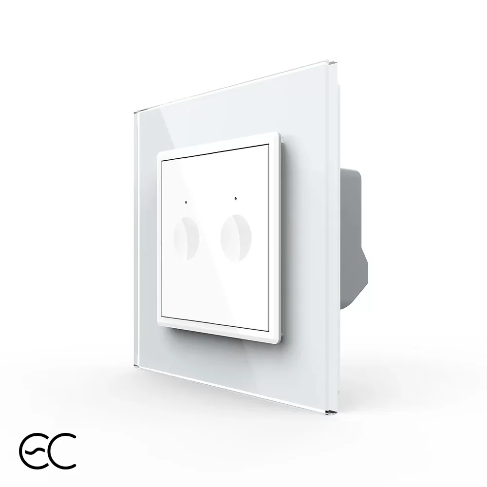 Intrerupatorul Dublu cu Touch LIVOLO cu Rama Din Sticla si #8211; Protocol Zigbee EC
