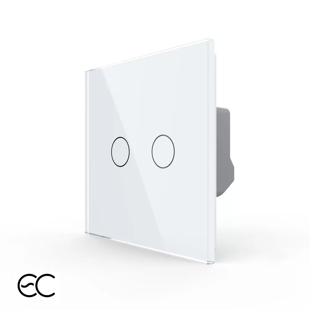 Intrerupator Dublu cu Touch LIVOLO din Sticla si #8211; Protocol ZigBee EC