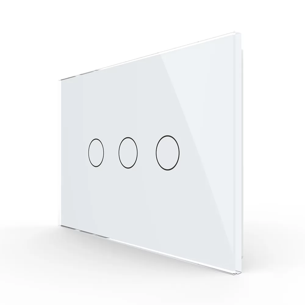 Intrerupator triplu cu touch Livolo din sticla, standard italian si #8211; Serie noua