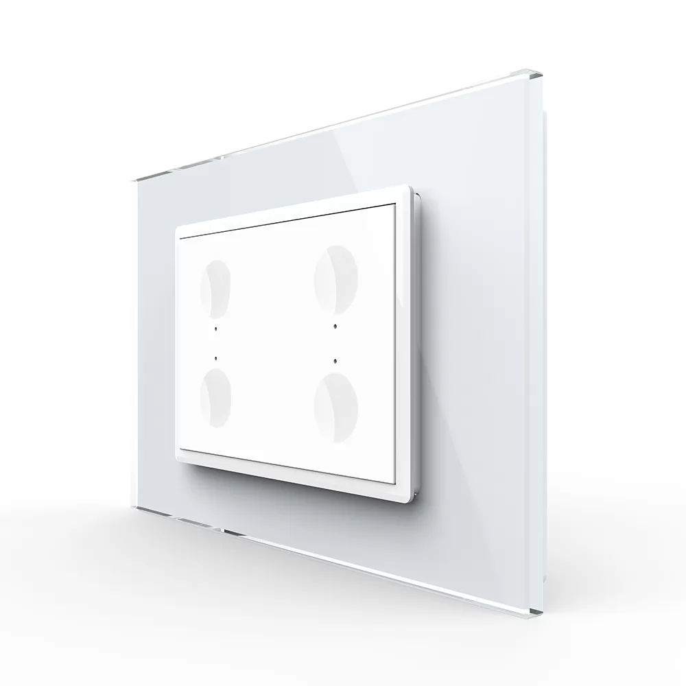 Intrerupator cvadruplu cu touch Livolo cu rama din sticla, standard Italian si #8211; Serie noua