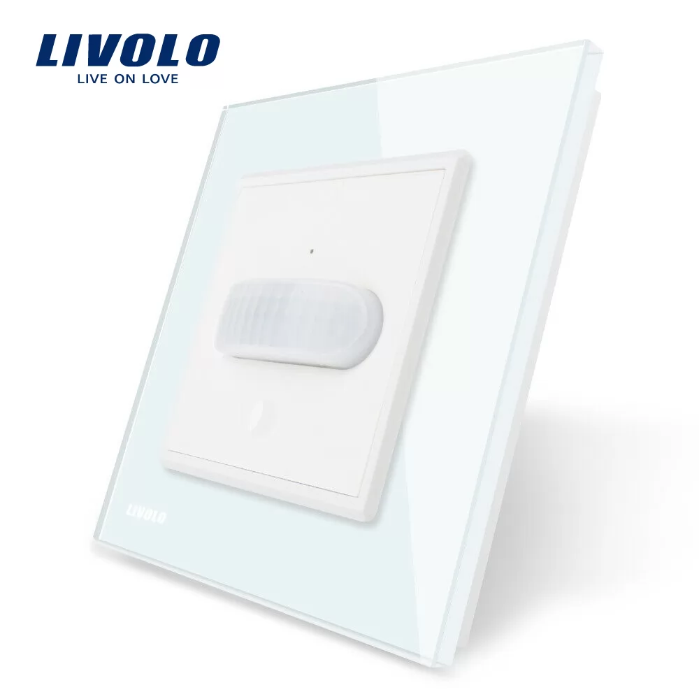 Intrerupator senzor de miscare PIR Livolo cu rama din sticla