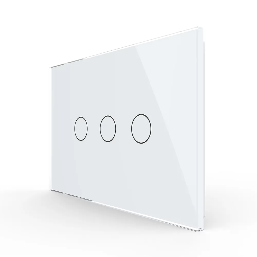 Panou intrerupator triplu cu touch Livolo din sticla, standard Italian si #8211; Serie noua