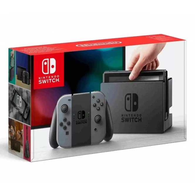 Consola Nintendo Switch v2 cu baterie extinsa, Grey Joy-Con