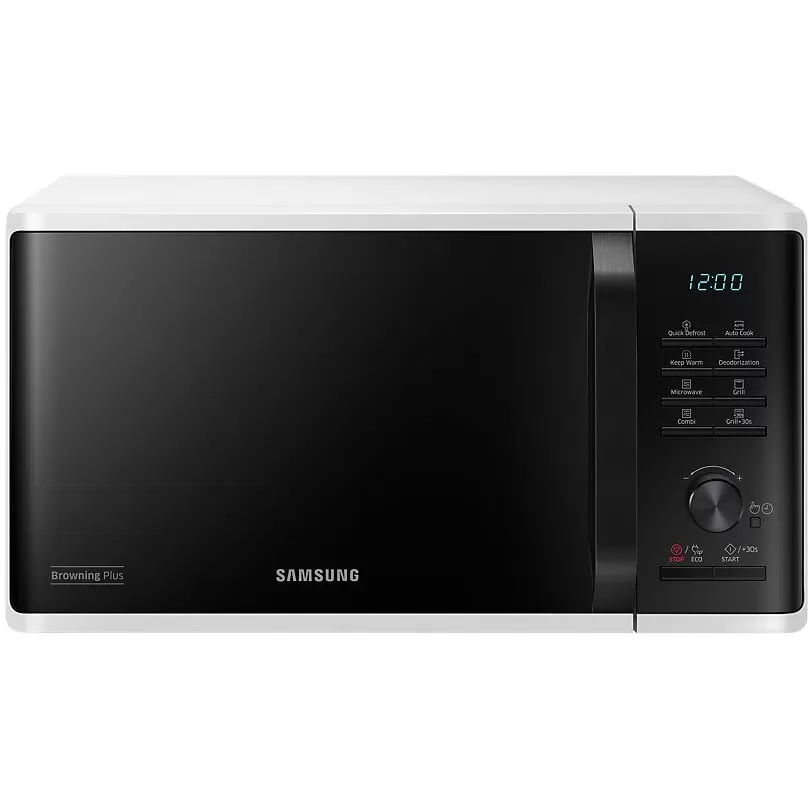 Cuptor cu microunde Samsung MG23K3515AW OL, 23 l, 800 W, Browning Plus, Grill, Keep Warm, Quick Defrost, Interior ceramic, Timer, Child lock, Alb