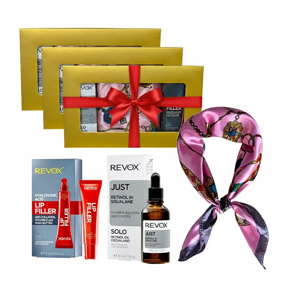 3 x Set Elysa - Ser Revox Retinol in Squalane 30ml, Lip Filler Revox 12ml, Esarfa