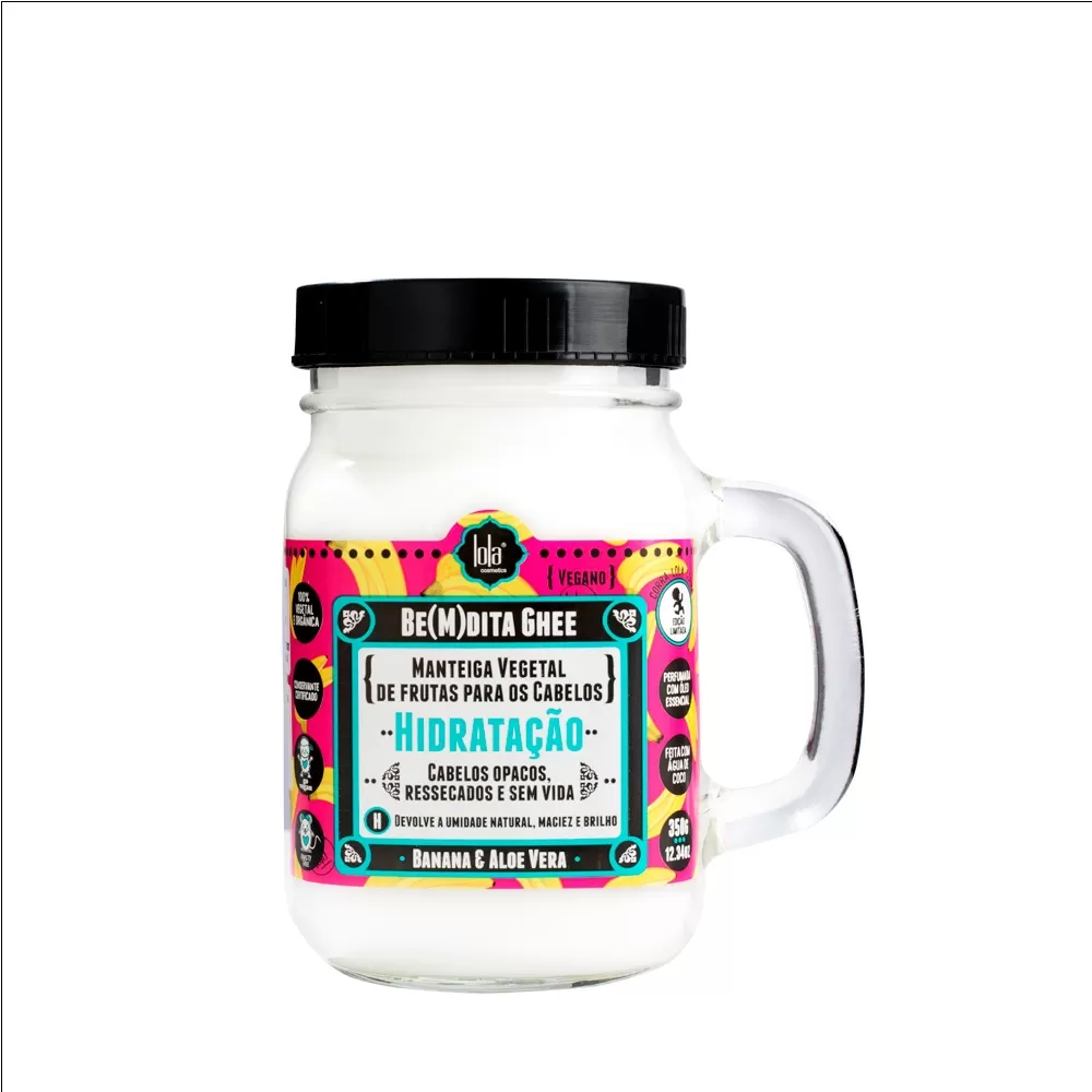 Masca de par intens hidratant cu banane si aloe vera Bemdita Ghee Lola Cosmetics, 350 g (Gramaj: 350 g)
