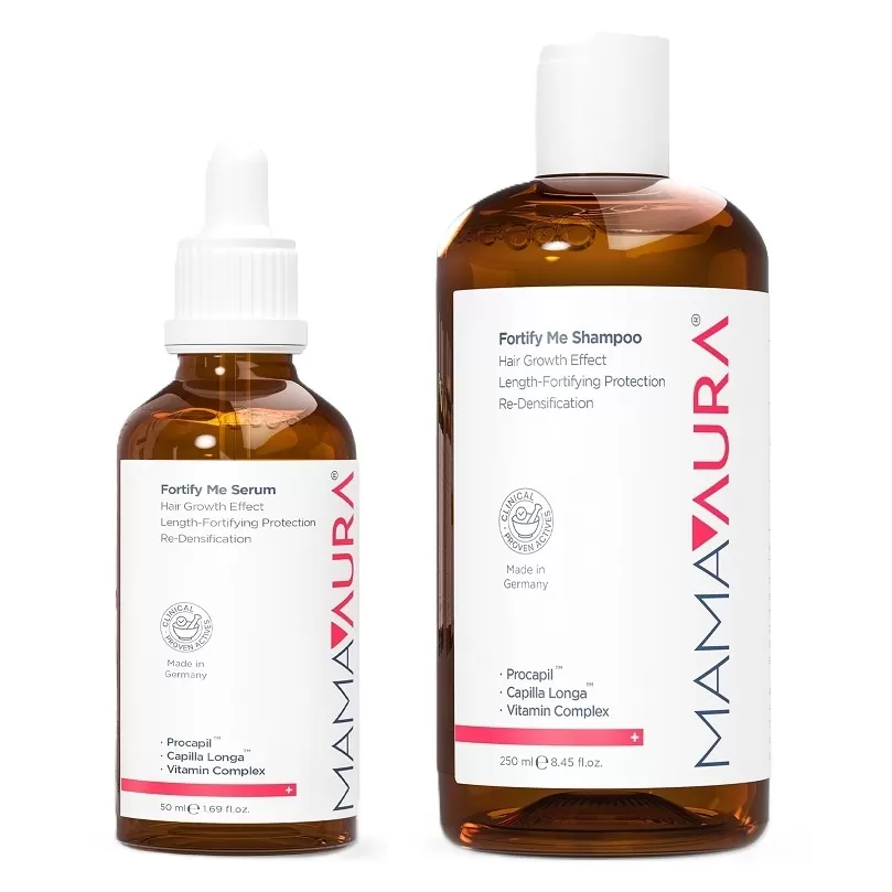 Pachet Fortify Me Mamaaura Sampon redensificator, 250 ml + Ser redensificator, 50 ml