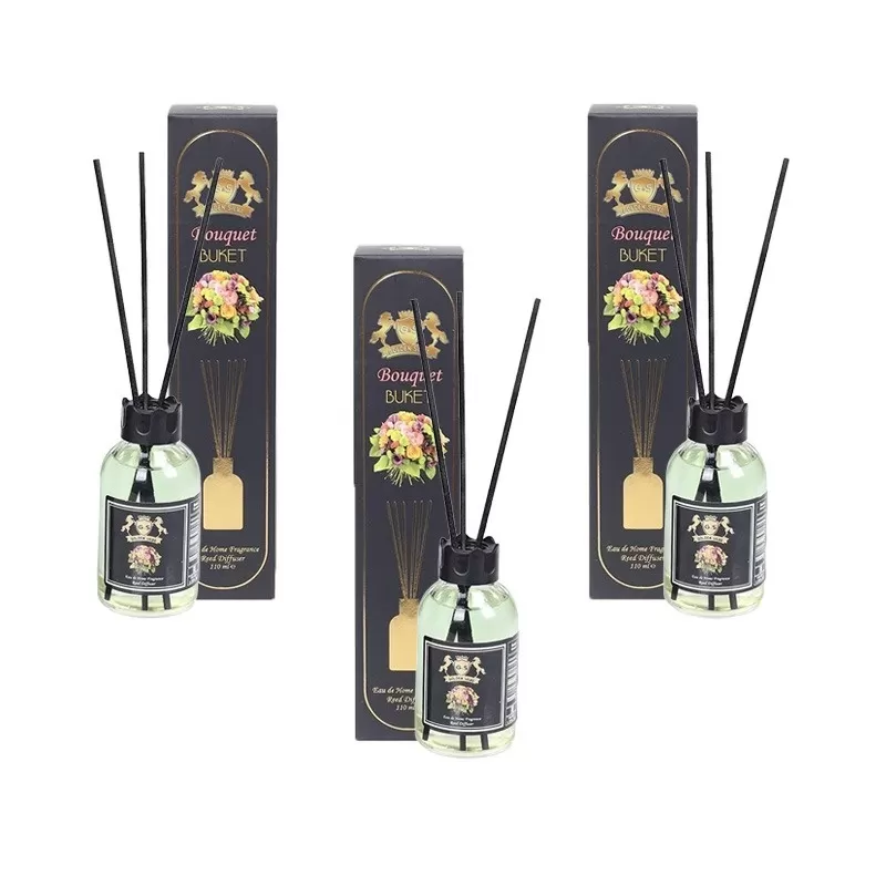 Set 3 Difuzoare de Camera cu Betisoare Golden Silva Bouquet, 3 x 110ml