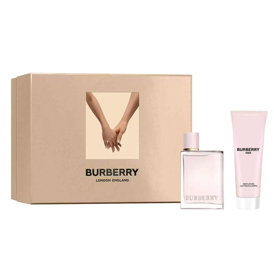 Set Burberry Her Apa de Parfum 50 ml + Lotiune de corp, Femei, 75 ml (Continut set: 50 ml Apa de parfum + 75 ml Lotiune de corp)