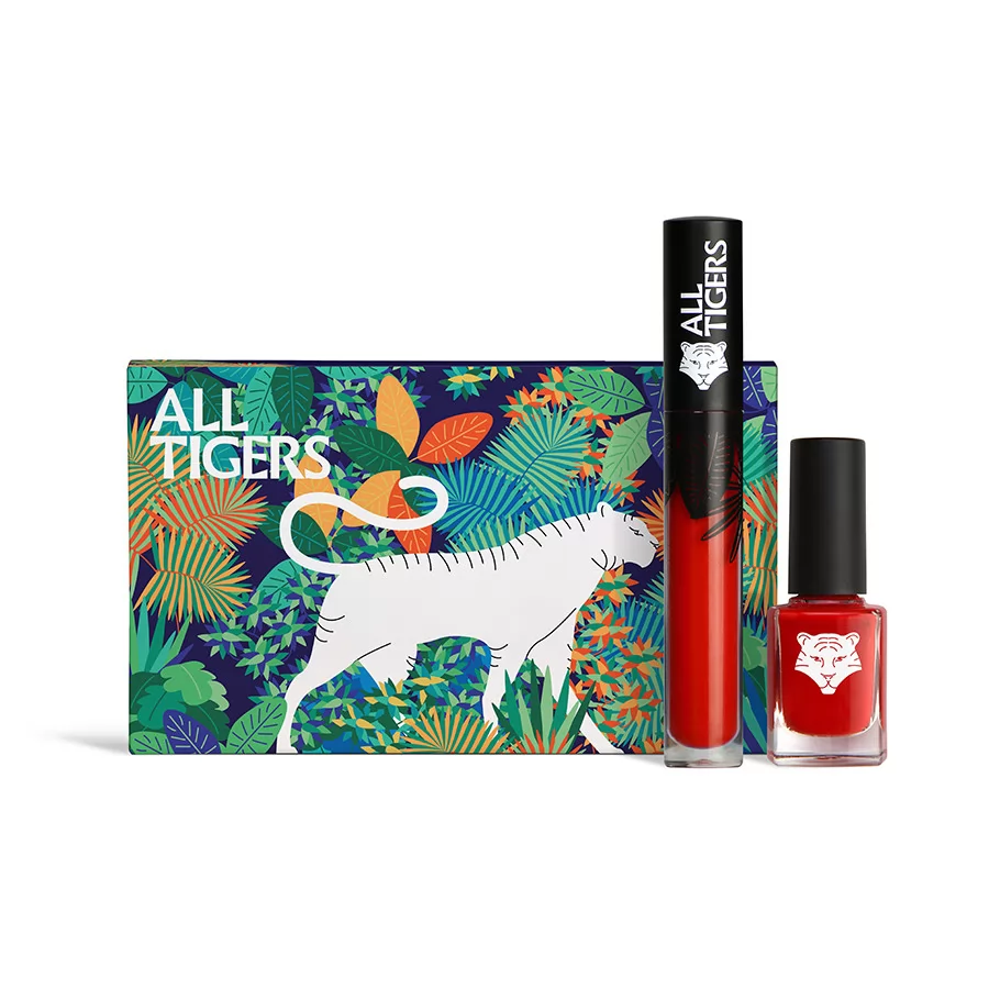 Set cadou All Tigers Natural si Vegan: Lac de unghii 298 Hit it big, 11 ml + Ruj lichid 888 Call me queen, 8 ml