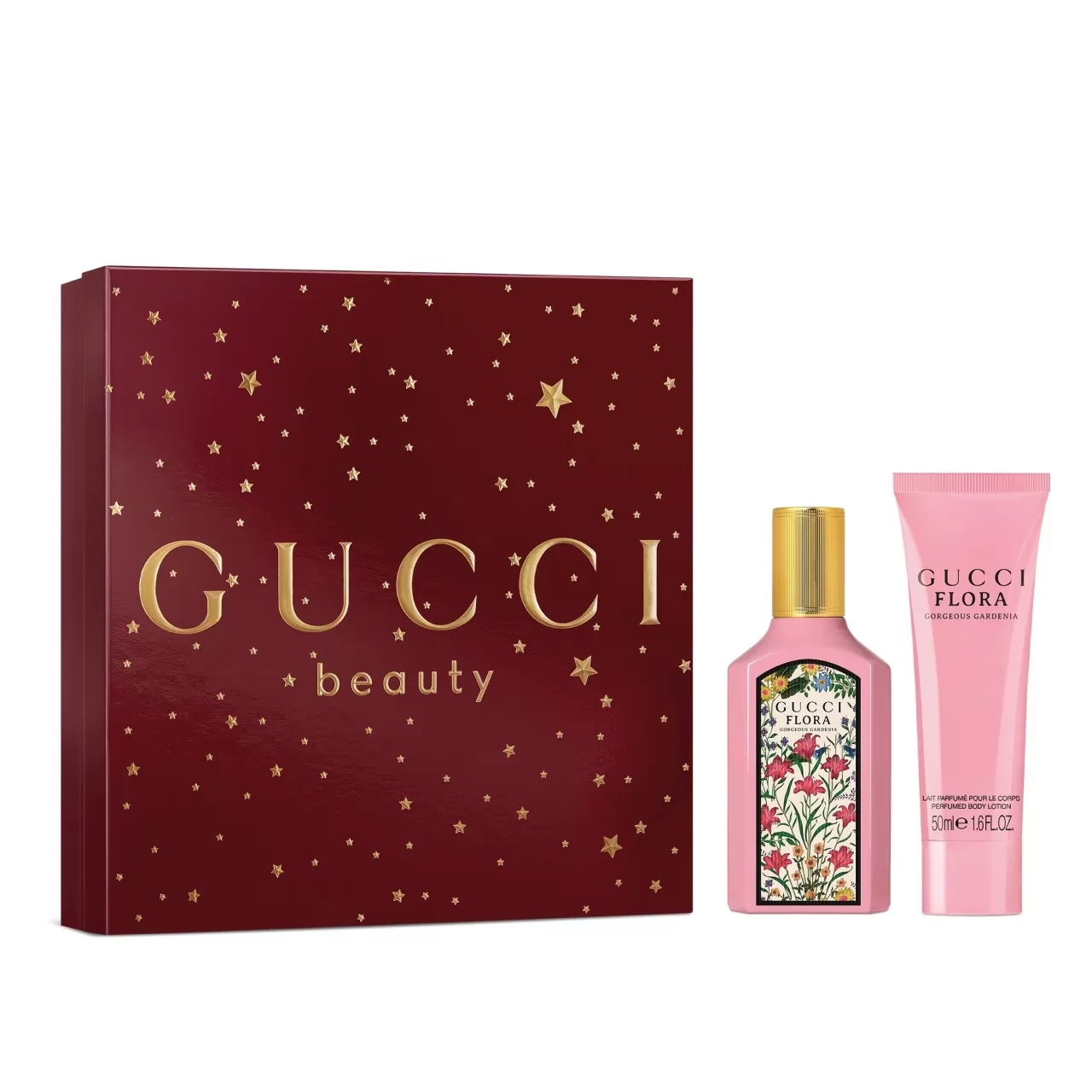 Set Cadou Gucci Flora Gorgeous Gardenia, Femei, Apa de parfum, 50 ml + Gel de dus, 50 ml