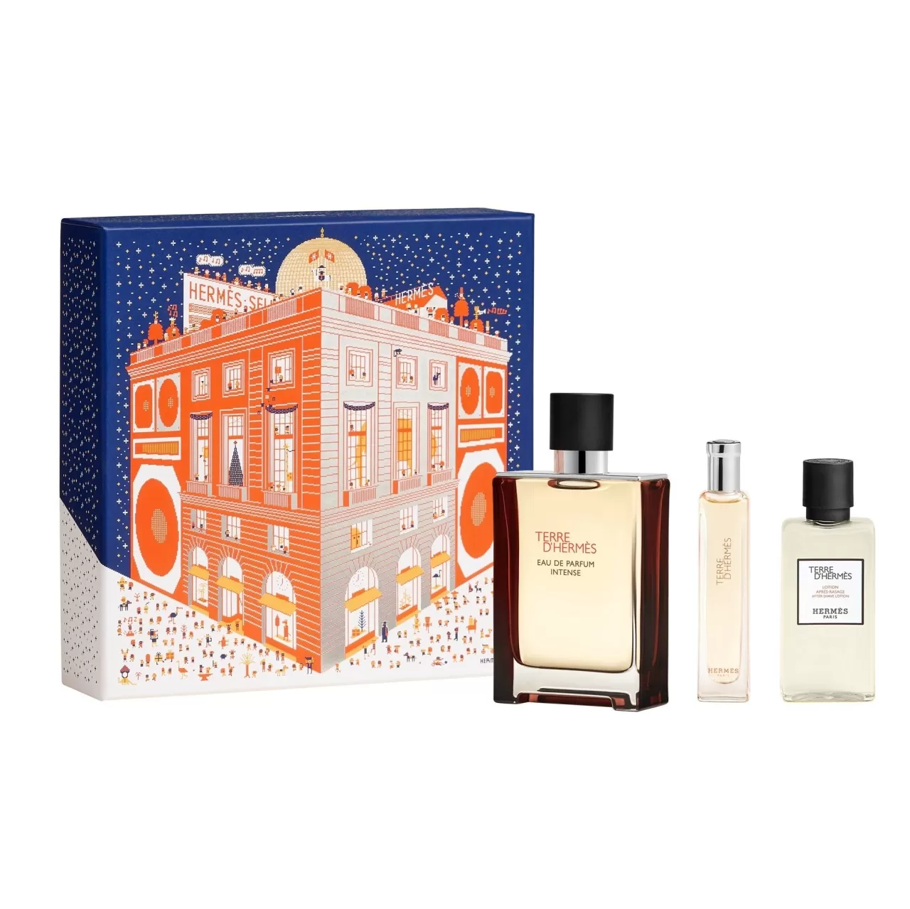 Set cadou Hermes Terre d'Herm�s Intense, Barbati, Apa de Parfum, 100 ml + After Shave Balsam 40ml + Apa de Parfum, 15 ml