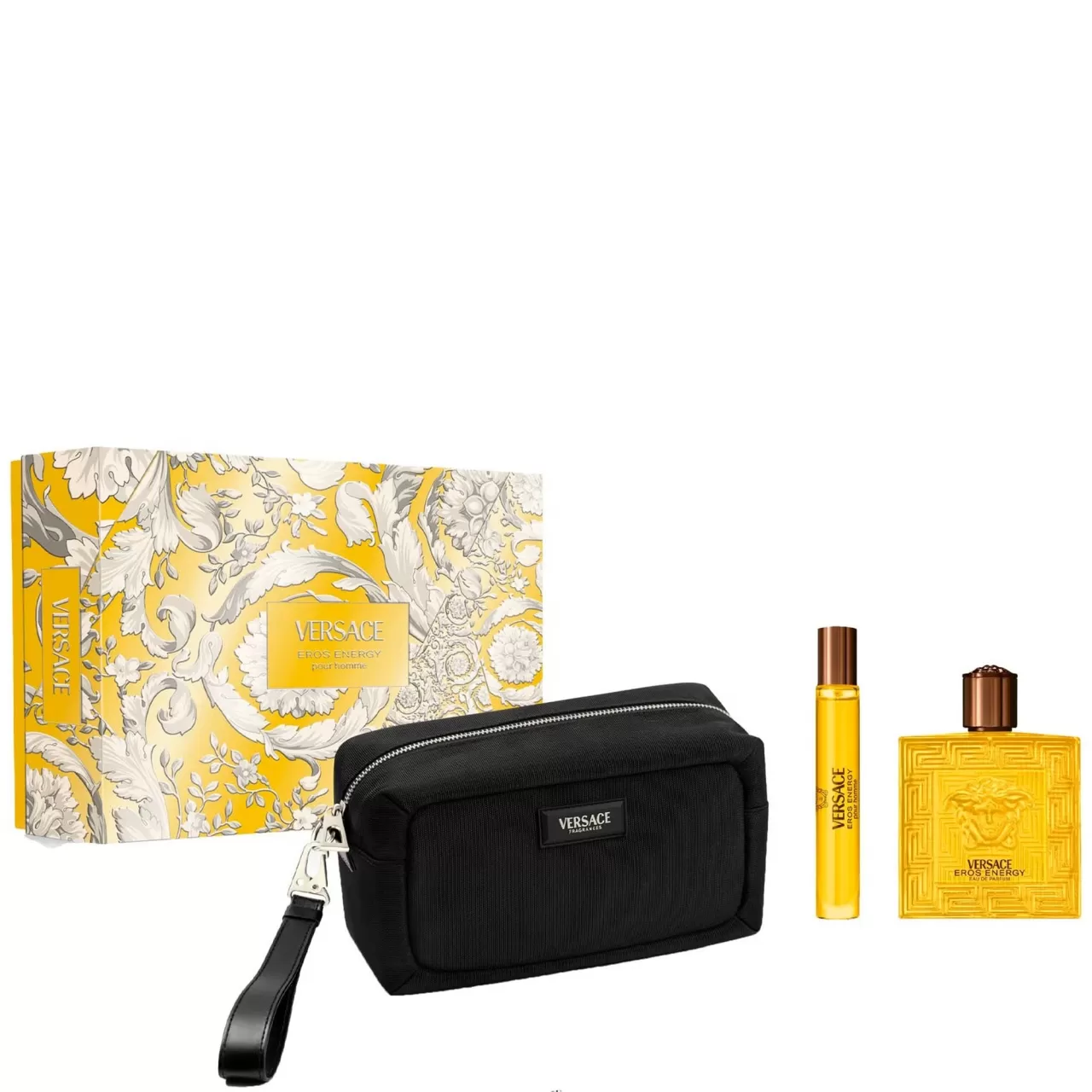 Set cadou Versace Eros Energy, Barbati Apa de Parfum, 100 ml +10 ml + geanta