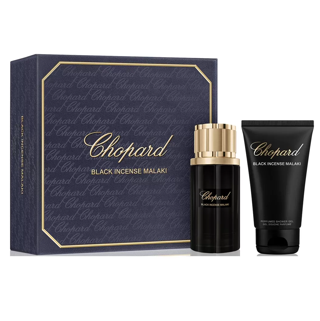 Set Chopard Black Incense Malaki, Unisex, Apa de Parfum 80 ml + Gel de dus 150 ml