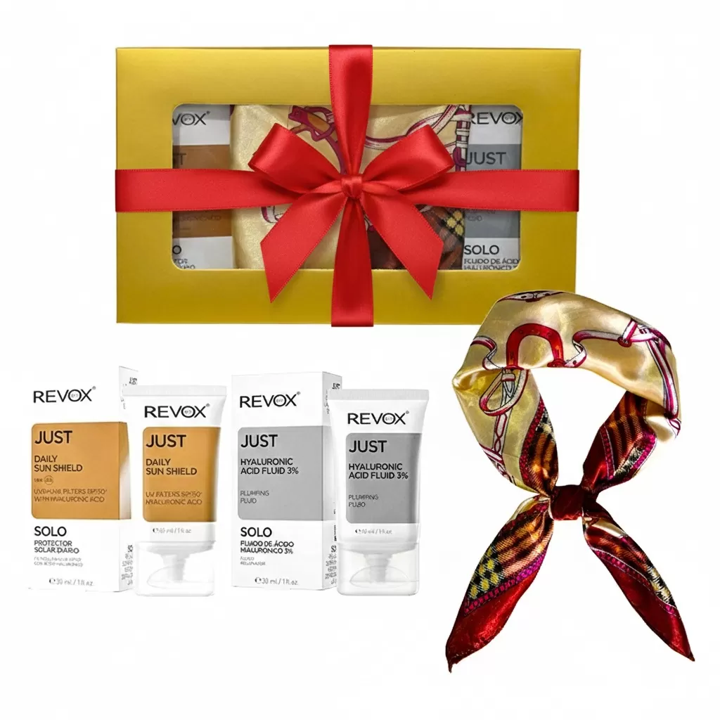 Set Elysa - Crema SPF50 Revox 30ml, Ser Revox Hyaluronic Acid 3% 30ml, Esarfa