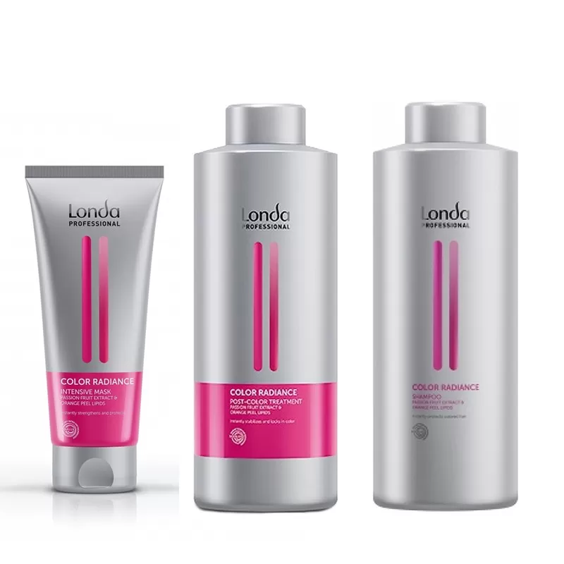 Set pentru par vopsit Londa Professional Color Radiance cu 1000 ml Sampon + 1000 ml Tratament + 200 ml Masca (Concentratie: Set)