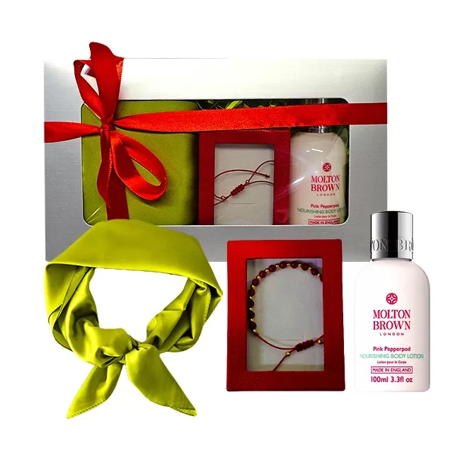 Set Velana cu Lotiune de corp, 100 ml, bratara rosie si esarfa