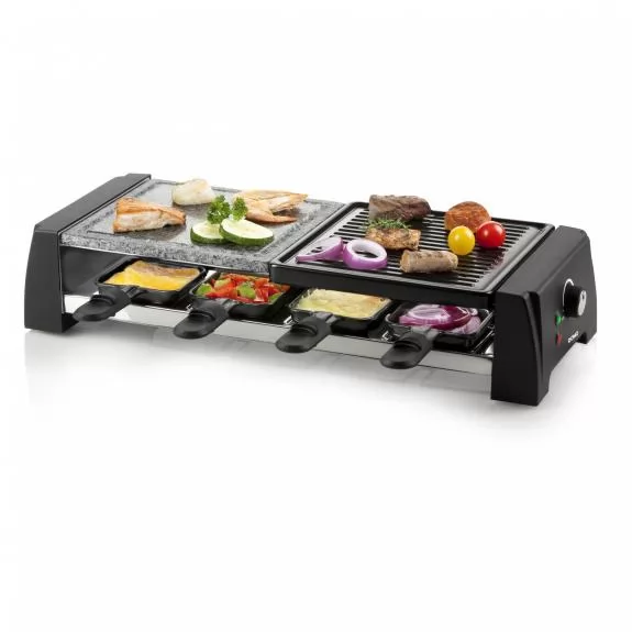 Gratar raclette cu 1 2 plita din piatra DO9190G, 1200W, 8 persoane