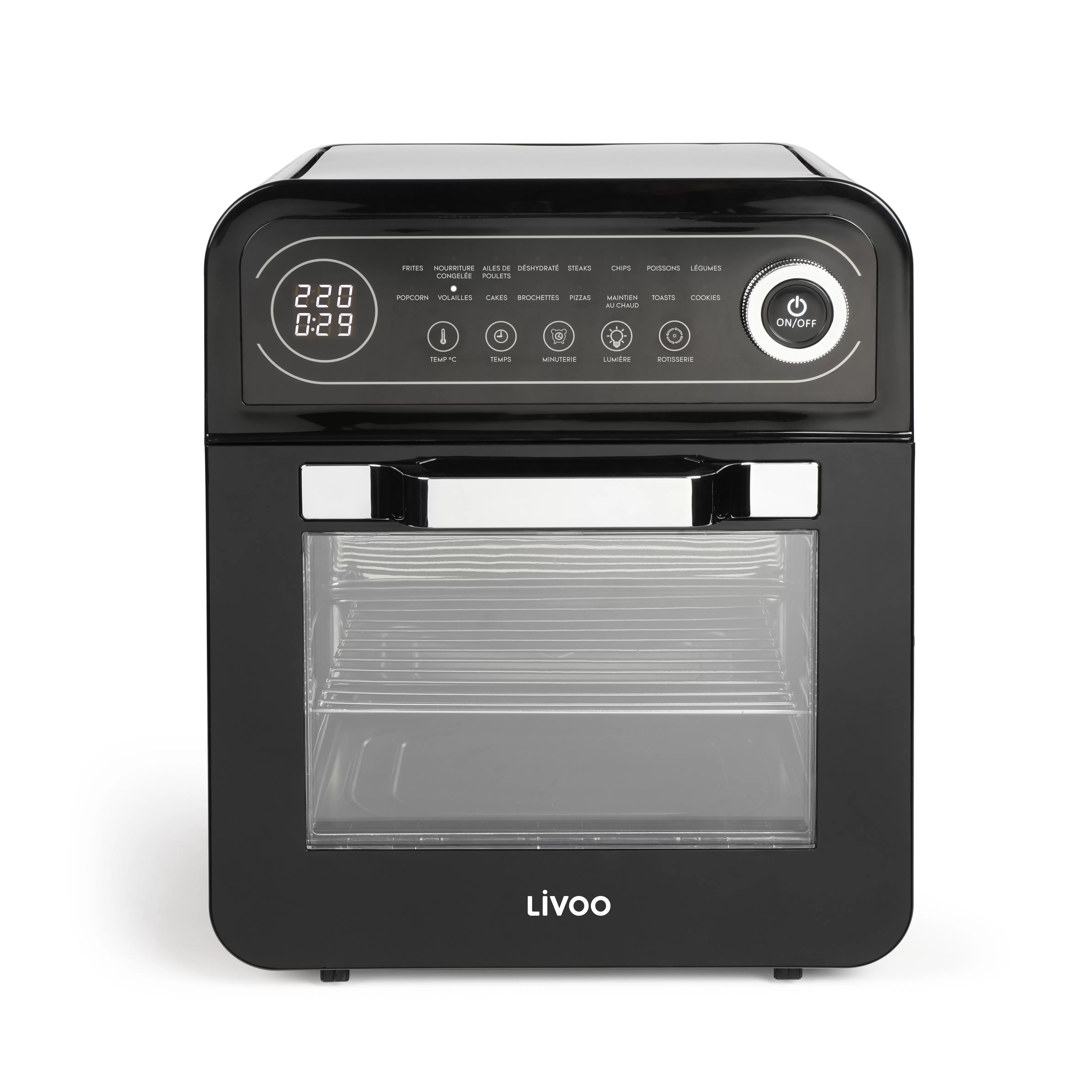 Friteuza-Cuptor cu aer cald Livoo DOC255, 1600 W, Capacitate 12 L, 16 programe