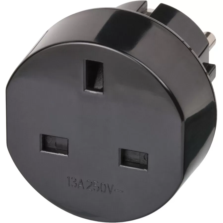 Adaptor Priza Calatorie Plug GB EU Negru