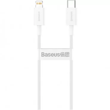 Cablu Date Incarcare USB-C - Lightning Superior Series 20W 1m Alb