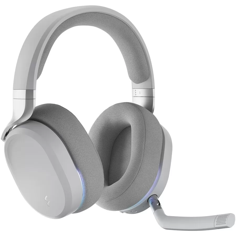 Casti Gaming Scape Light (FD-HS-SCA1-02) Wireless Bluetooth Microfon Detasabil Iluminare RGB Alb Gri