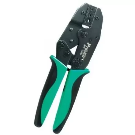 Cleste Sertizare Profesional Presat Papuci 0.5-6mmp Transmisie cu Clichet Negru Verde