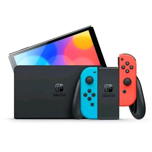 Consola Switch OLED Neon Rosu Albastru