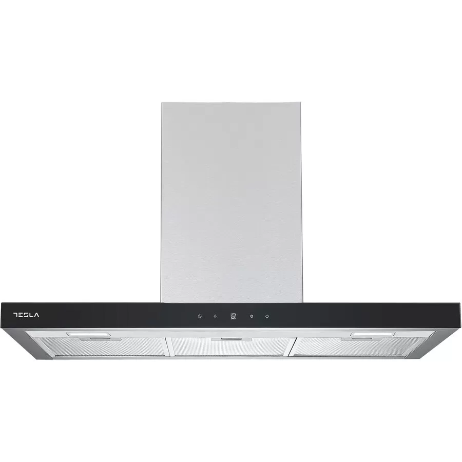 Hota Decorativa DC900AXB T-shape 90CM 630m3 h Display LED 1 Motor 190W Inox Negru