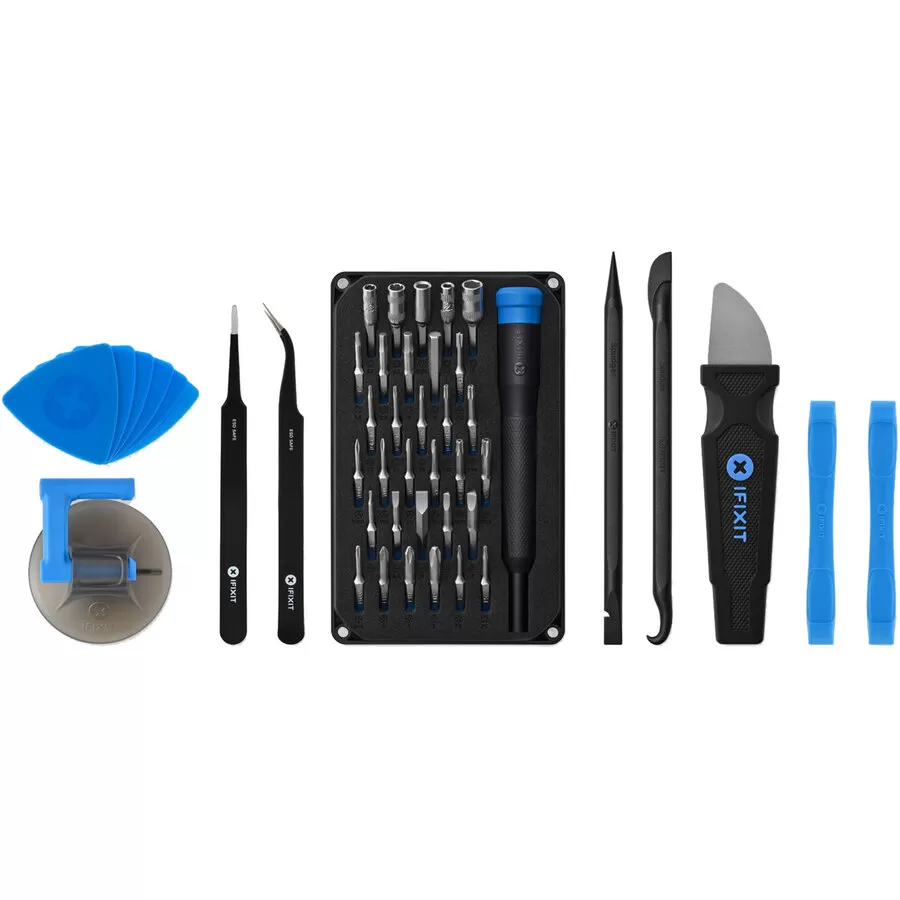Pro Tech Go Toolkit, 47-piece, tool set black blue, for electronics repairs